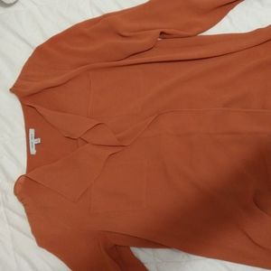 Naked Zebra Orange Dress Shirt Size S